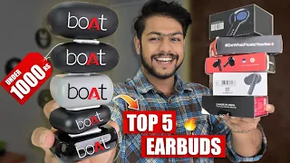 Top 5 Best Earbuds Under 1000 Rs|🔥Best TWS Earbuds Of 2024| Boat 161,Boat 131 & More|