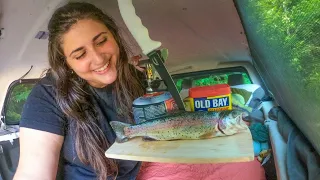Mountain Trout Catch, Clean, COOK Out Of My TRUCK Camper!