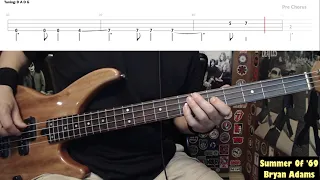 Summer Of '69 by Bryan Adams - Bass Cover with Tabs Play-Along