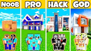 Minecraft: THE PERFECT MODERN HOME BUILD CHALLENGE - NOOB vs PRO vs HACKER vs GOD