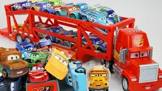 Disney Cars Mack Hauler Next Gen Racers and Disney Minis Florida 500 Race Compilation Video