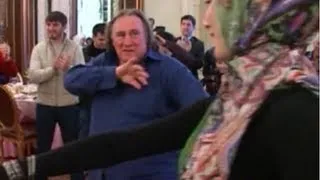 Gerard Depardieu dances with Chechnya's leader