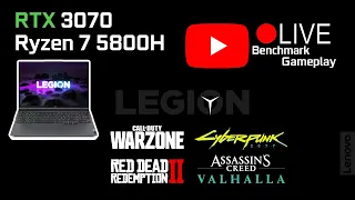 Lenovo Legion 5 // RTX 3070 (140w) + Ryzen 5800H // Live Benchmark