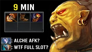 WTF 9 Min Battle Fury Alchemist AFK Farm Jungle Became on STEROIDS! Crazy Fast Farm 1400 GPM Dota 2