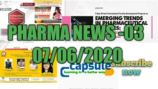 Capsule-Pharma news-03 |E-learning resources for pharma students|  National webinar | etc