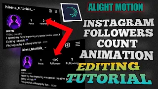 Instagram Followers Count Animation Editing Tutorial | Alight motion 🔥