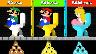 Toilet Prank: Mario, Luigi and Peach Challenge Poor To Rich in Maze Mayhem | Game Animation