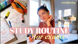 ma STUDY ROUTINE pour les examens // bac blanc weekly vlog