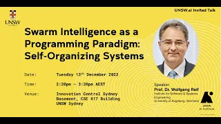 UNSW ai Invited Talk with Prof Wolfgang Reif - Swarm Intelligence as a Programming Paradigm