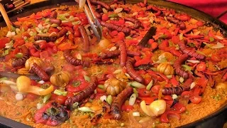 London Street Food. Preparing a Saffron Paella. Seen and Tasted near Hatton Garden