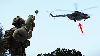 RUSSIAN Aircraft destroyed by fire - Mil MI-8 Helicopter downed by AA missile -ARMA3 #arma3 4