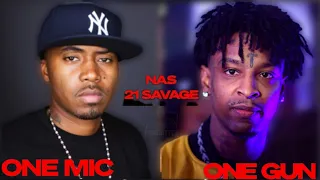 Nas & 21 Savage Drops "One Mic One Gun" Song After 21 Savage Calls Nas IRRELEVANT