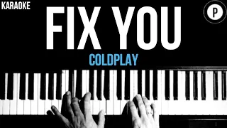 Coldplay - Fix You Karaoke SLOWER Acoustic Piano Instrumental Cover Lyrics