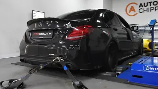 Stage 2 with catless downpipes by FKM Garage Mercedes Benz C63s AMG 590hp and 810nm. Loud exhaust!