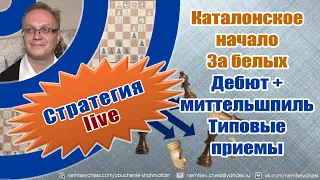 Каталонское начало. За белых. Дебют + миттельшпиль. Типовые приемы. Игорь Немцев. Шахматы