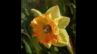 Рисуем нарцисс. Draw a daffodil. Мастер-классы Вугара Мамедова.