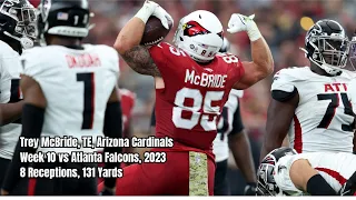 Trey McBride Week 10 Every Target and Catch Arizona Cardinals vs Atlanta Falcons NFL 2023