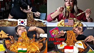 Famous BIG BITER Mukbangers From Different Countries!😱🤯🙀🇮🇳🇮🇩🇰🇷🇺🇲🇵🇭