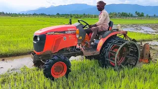 Kubota Neostar B2441 4wd mini Tractor | Shaktiman rotary tiller | puddling performance | part - 01