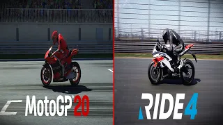 MotoGP 20 VS RIDE 4 - Side by Side | Comparison |
