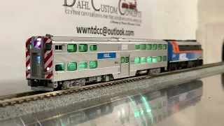 Kato Bi Level Cab Coach Chicago Metra #5824 - Master Class Conversion - ESU V5 Micro, Thunder Pass