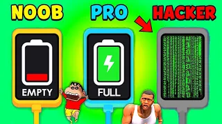 NOOB vs PRO vs HACKER in RECHARGE PLEASE with SHINCHAN and CHOP