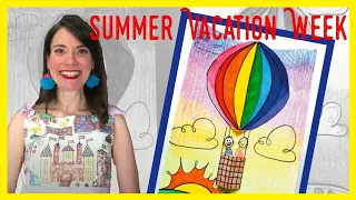 How to draw a Hot Air Balloon Pop Up | Summer Vacation Week