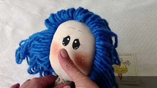 CABELO DE BONECA - Feltragem a seco -  Coque com Rabo de Cavalo