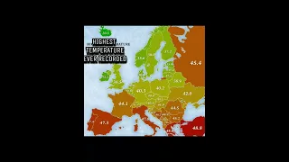 HIGHEST TEMPERATURE EVER RECORDED IN EVERY EUROPEAN COUNTRY
