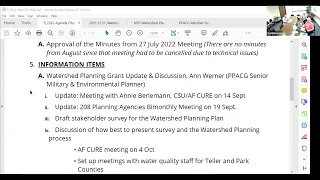 PPACG Water Quality Management Committee - Sept. 28, 2022 Meeting