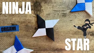 HOW TO MAKE A PAPER NINJA STAR SHURIKEN ORIGAMI | EASY NINJA STAR TUTORIAL | ORIGAMI WEAPON ART