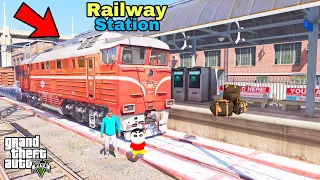 Franklin And Shinchan Start A New Train Travelling Forest To Los Santos IN GTA V