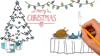 Merry Christmas & Happy New Year | Рисованное видео поздравление с Рождеством!