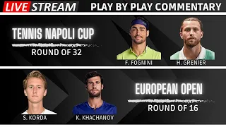 KHACHANOV vs KORDA & FOGNINI vs GRENIER & DE MINAUR vs WOLF Live Tennis Free Livestream Highlights