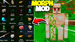 NOVO ADDON DO MORPH MOD PARA MINECRAFT PE 1.20! (COMO VIRAR QUALQUER MOB NO MINECRAFT PE)