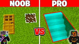 NOOB vs PRO: GİZLİ YER ALTI SIĞINAĞI YAPI KAPIŞMASI! - Minecraft