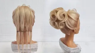 Beautiful hairstyles step by step. Wedding hairstyle. The picture on the hair