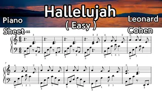 Hallelujah / Easy Piano Sheet  Music / Leonard Cohen / by SangHeart Play