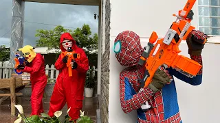 NERF GUN : Người Nhện Đỏ Bắn Súng | Siêu Nhân Nhện Và Kẻ Xấu