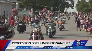 Hundreds turn out to honor Corporal Humberto Sanchez during hometown procession