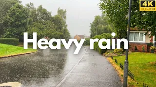 Heavy rain walk in England countryside | Penrith. 4K
