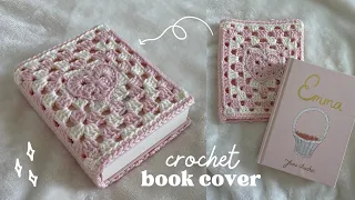 how to crochet a book cover | turn a heart granny square into an adorable cozy book cover!