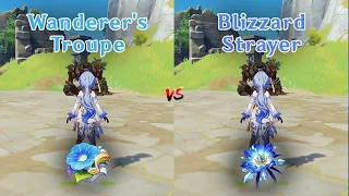 Ganyu Artifacts Comparison, Blizzard Strayer vs Wanderer's Troupe!! gameplay COMPARISON!!