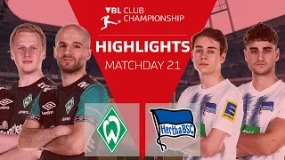 Nervenkitzel bis zum Ende | SV Werder Bremen - Hertha BSC Berlin | VBL Club Championship 2019/20