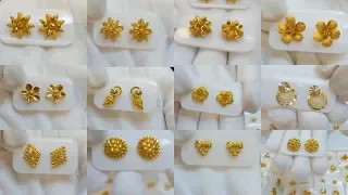 Latest Small Gold Ear-Studs Designs In Light Weight