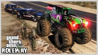 GTA 5 Roleplay - Police Chase Monster Jam Grave Digger | RedlineRP #431