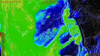 South China Sea, sea level change 0 - -4000 m, fast