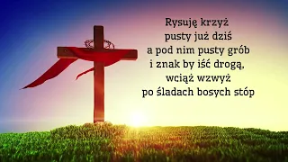 Rysuję krzyż z kropelką krwi