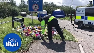 Grieving officers lay floral tributes for killed newlywed colleague