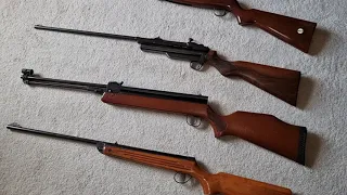 OLD BRITISH RIFLES , WEBLEY MARK 2 AND 3 , BSA METEOR MARK 1,STERLING HR81